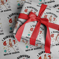 Marcus The Worm 67 Days of School Wrapping Paper Roll I Survived Funny Six Seven Meme Christmas Vibe - Wonder Print Shop