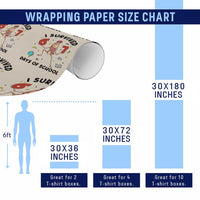 Marcus The Worm 67 Days of School Wrapping Paper Roll I Survived Funny Six Seven Meme Christmas Vibe - Wonder Print Shop