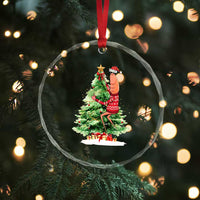 Marcus The Worm Christmas Crystal Glass Ornament Funny Brain Rot Meme - Wonder Print Shop