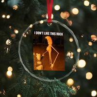 Marcus The Worm Christmas Crystal Glass Ornament I Don't Like This Rock Funny Meme - Wonder Print Shop