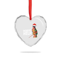 Marcus The Worm Christmas Heart Crystal Glass Ornament Robert Help Internet Weirdcore Brainrot Humor - Wonder Print Shop