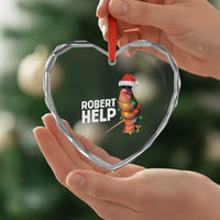 Marcus The Worm Christmas Heart Crystal Glass Ornament Robert Help Internet Weirdcore Brainrot Humor - Wonder Print Shop