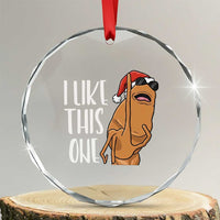 Marcus The Worm Christmas Meme Crystal Glass Ornament I Like This One - Wonder Print Shop