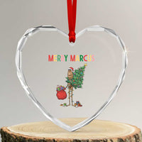 Marcus The Worm Christmas Meme Heart Crystal Glass Ornament - Wonder Print Shop