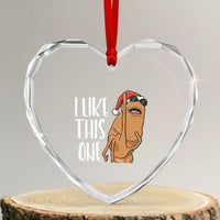 Marcus The Worm Christmas Meme Heart Crystal Glass Ornament I Like This One - Wonder Print Shop