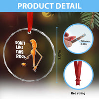 Marcus The Worm Meme Crystal Glass Ornament Do Not Like This Rock - Wonder Print Shop