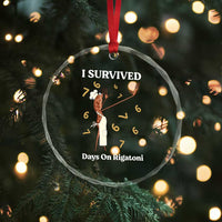 Marcus The Worm Meme Crystal Glass Ornament I Survived 67 Days On Rigatoni - Wonder Print Shop