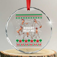 Marcus The Worm Robert Meme Christmas Crystal Glass Ornament - Wonder Print Shop
