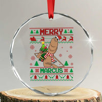 Marcus The Worm Robert Meme Christmas Crystal Glass Ornament - Wonder Print Shop