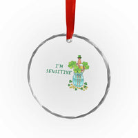 Marcus The Worm St Patricks Day Crystal Glass Ornament I'm Sensitive