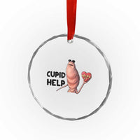 Marcus The Worm Valentine Meme Crystal Glass Ornament Cupid Help - Wonder Print Shop