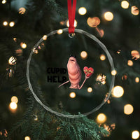 Marcus The Worm Valentine Meme Crystal Glass Ornament Cupid Help - Wonder Print Shop
