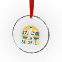 Mardi Gras Bigfoot Crystal Glass Ornament Funny Six Seven Meme Carnival Trendy