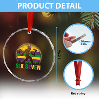 Mardi Gras Bigfoot Crystal Glass Ornament Funny Six Seven Meme Carnival Trendy