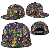 Mardi Gras Carnival Night Snapback Cap Jester Mask Fantasy