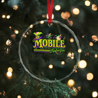 Mardi Gras Mobile Alabama AL Carnival Beads Crystal Glass Ornament