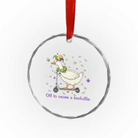 Mardi Gras Silly Goose Crystal Glass Ornament Off To Cause A Kerfuffle