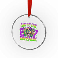 Mardi Gras Six Seven Breaux Crystal Glass Ornament Funny Mardigator Alligator 6 7 Meme