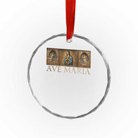 Marian Catholic Ave Maria Crystal Glass Ornament Vintage Aesthetic Blessed Mother Mary Hail TS09