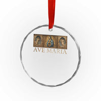 Marian Catholic Ave Maria Crystal Glass Ornament Vintage Aesthetic Blessed Mother Mary Hail TS09