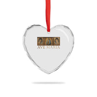 Marian Catholic Ave Maria Heart Crystal Glass Ornament Vintage Aesthetic Blessed Mother Mary Hail - Wonder Print Shop