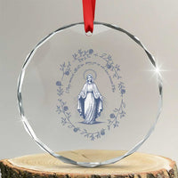 Marian Catholic Crystal Glass Ornament Virgin Mary Catholic Floral Women Religious TS10