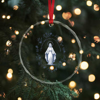 Marian Catholic Crystal Glass Ornament Virgin Mary Catholic Floral Women Religious TS10