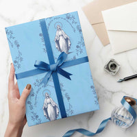 Marian Catholic Wrapping Paper Roll Virgin Mary Catholic Floral Women Religious - Wonder Print Shop