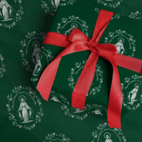 Marian Catholic Wrapping Paper Roll Virgin Mary Floral Women Religious Catholic Gift - Wonder Print Shop