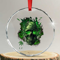 Marijuana Skull Crystal Glass Ornament Smoke Weed Cannabis 420 Pot Leaf - Wonder Print Shop