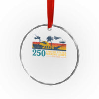 Marine 250th Anniversary Crystal Glass Ornament Patriotic Military Gift for Veterans - Wonder Print Shop