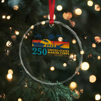 Marine 250th Anniversary Crystal Glass Ornament Patriotic Military Gift for Veterans - Wonder Print Shop