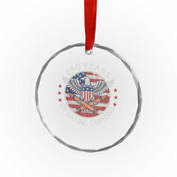 Marine Veteran 250 Years Of Eating Crayons Crystal Glass Ornament American Flag - Wonder Print Shop