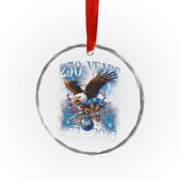 Marine Veteran 250th Anniversary Crystal Glass Ornament Eagle Patriotic Military Gift for Marines Veterans - Wonder Print Shop