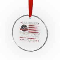 Marine Veteran 250th Anniversary Crystal Glass Ornament Retro Patriotic Military Gift American Flag - Wonder Print Shop