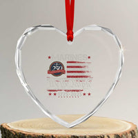 Marine Veteran 250th Anniversary Heart Crystal Glass Ornament Retro Patriotic Military Gift American Flag - Wonder Print Shop