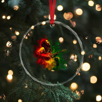 Marley Guitarist Crystal Glass Ornament Smoke Cannabis Leaf 420 Rastafari Rasta Reggae Music - Wonder Print Shop