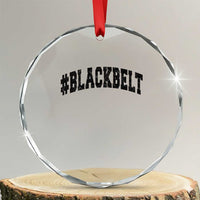 Martial Arts Karate Black Belt Crystal Glass Ornament Retro Varsity Vintage TS10