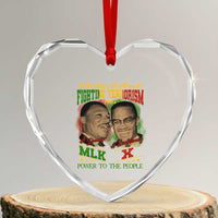 Martin Luther King And Malcolm X Heart Crystal Glass Ornament Brothers In Arms Fighting Terrorism 1964 Black History
