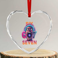 Mason 67 Chaos Edition Heart Crystal Glass Ornament Psychedelic Screaming Six Seven Meme - Wonder Print Shop