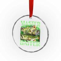Master Baiter Crystal Glass Ornament Funny Bass Fishing Fisher Bootleg Graphic - Wonder Print Shop