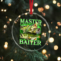 Master Baiter Crystal Glass Ornament Funny Bass Fishing Fisher Bootleg Graphic - Wonder Print Shop