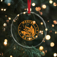 Master Baiter Crystal Glass Ornament Retro Bass Fishing Funny Fisher Fish Fisherman - Wonder Print Shop