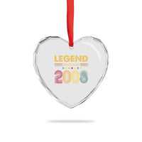 May 18th Birthday Heart Crystal Glass Ornament Legends Since May 2008 Retro Bday