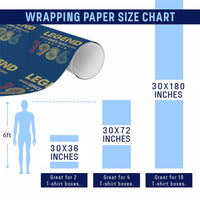May 40th Birthday Wrapping Paper Roll Legends Since May 1986 Retro Bday
