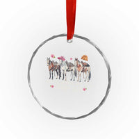 May The Horse Be With You Derby Day 2026 Crystal Glass Ornament Funny Horse Racing Triple Horse Equestrian Graphic