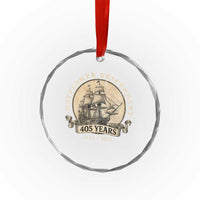 Mayflower Descendant Crystal Glass Ornament 405 Years Pilgrim Fathers Thanksgiving History TS11