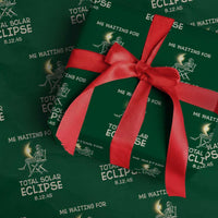 Me Waiting For Total Solar Eclipse 2045 Wrapping Paper Roll Funny Skeleton American Totality