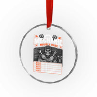 Mechanic Skeleton Crystal Glass Ornament Funny Hourly Rate Auto Car Garage Labor Rates