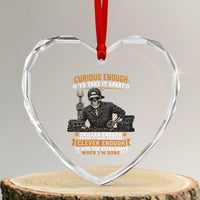 Mechanic Skeleton Heart Crystal Glass Ornament Curious Enough to Take It Apart Car Auto Repair Garage
